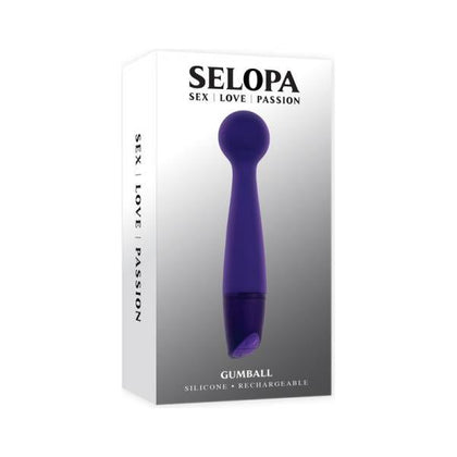 Selopa Gumball Rechargeable Slim Wand Silicone Purple - Powerful Vibrating Wand Massager for Women - Model: GUMBALL-10 - Targeted Stimulation for Intense Pleasure - Adult Naughty Store