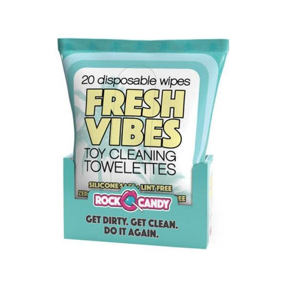 Rock Candy Fresh Vibes Toy Cleaning Towelettes Travel Size - Hygienic and Convenient Wipes for All Pleasure Products