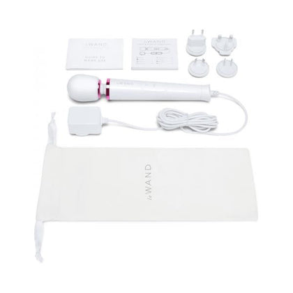 Le Wand Powerful Petite Plug-In Vibrating Massager - Model LP-2001 - Compact White Pleasure Device for All Genders and Full-Body Bliss