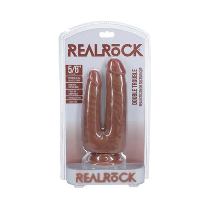 RealRock Double Trouble 5 In. / 6 In. Dildo - Tan, Firm and Natural-Looking Pleasure Toy for Explosive Orgasms