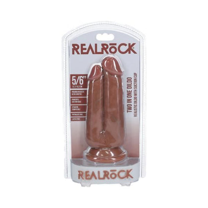 RealRock Two-In-One 5-Inch/6-Inch Tan Dildo - Model RRT-56, Unisex, Dual Pleasure, Waterproof, Phthalate-Free