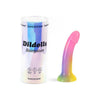 DILDOLLS Stargazer Rainbow and Glitter Liquid Silicone Curved Dildo - Model SGR-1001 - For Vaginal and Anal Pleasure - Vibrant Multicolor