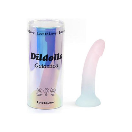 DILDOLLS Galactica Unicorn Colors and Glitter Liquid Silicone Curved Dildo - Model UNCRN-2021 - For Vaginal and Anal Pleasure - Vibrant and Playful Pink and Purple