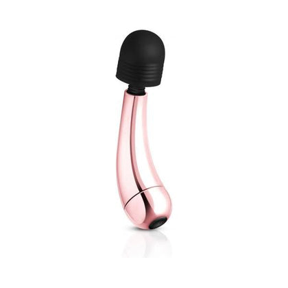 Rosy Gold Nouveau Mini Curve Massager - Compact and Powerful Wand Vibrator for All-Over Pleasure - Model RG-NCM001 - Unisex - Full Body Stimulation - Rose Gold