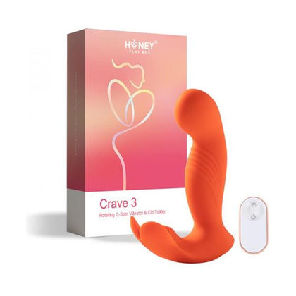 Introducing the Crave 3 G-Spot Vibrator with Rotating Massage Head and Clit Tickler - Orange: The Ultimate Vulva Pleasure Experience