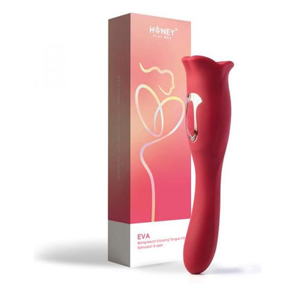 Honey Play Box Eva Red Sucking Mouth Tongue Clit Stimulator and G-Spot Vibrator - Model EVA-001 - Women's Pleasure Toy