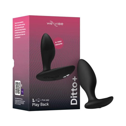 We-Vibe Ditto+ RC Silicone Vibrating Anal Plug - Model DTP-001 - All Genders - Exquisite Anal Stimulation - Sultry Satin Black - Adult Naughty Store