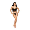 Dreamgirl Velvet and Gold Lurex Lace Bustier and G-String Set - Sensual Intimates for Women - Model: Black S - Perfect for a Luxurious and Seductive Experience - Adult Naughty Store