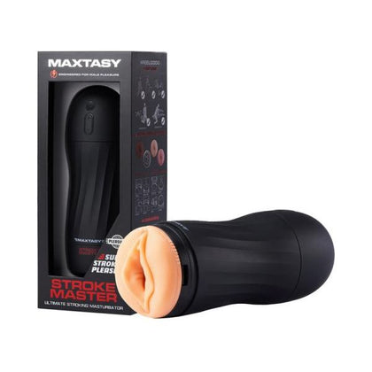 Maxtasy Stroke Master Realistic With Remote Nude Plus - Elite Male Pleasure Enhancer, Model SMR-500, for Unforgettable Orgasms and Stamina Training, Designed for Men, Full-Body Pleasure, Sleek Black