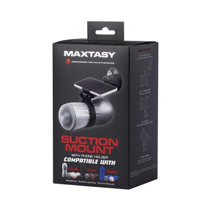 Maxtasy Suction Mount - Advanced Male Pleasure Device for Intense Orgasms and Stamina Training - Model X1 - Designed for Men - Targeting the Prostate - Midnight Black