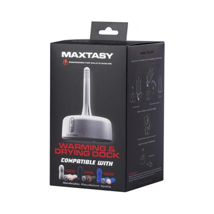Maxtasy Warming & Drying Dock - The Ultimate Pleasure Enhancer for Men - Model X1 - Intensify Stamina, Orgasms, and Sexual Wellness - Black