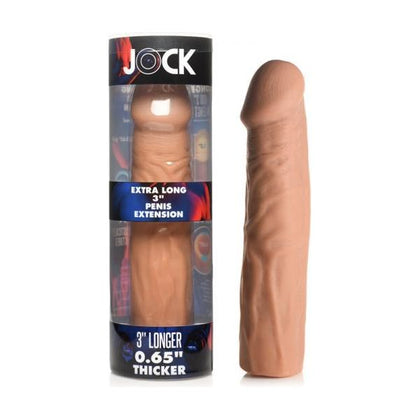 Jock Extra Long Penis Extension Sleeve 3in Medium - The Ultimate Pleasure Enhancer for Men - Model X3M - Realistic Texture - Black