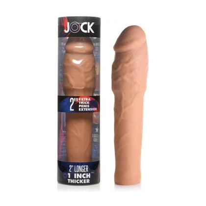 Jock Extra Thick Penis Extension Sleeve 2in Medium - The Ultimate Pleasure Enhancer for Men - Model X2M - Realistic Feel - Black