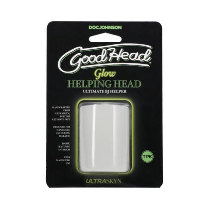 Goodhead Glow Helping Head Frost Green Glow - Ultra-Realistic Mini Stroker for Handheld Fellatio Pleasure - Model GH-2 - Male - Oral Stimulation - Green