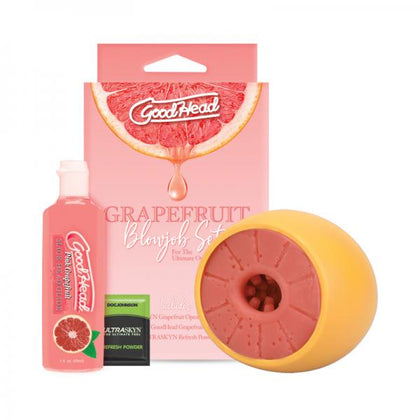 Adam & Eve Goodhead Grapefruit Blowjob Stroker Yellow Pink Gendersneutral Oralsex Pleasure