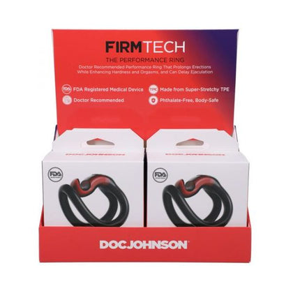 FirmTech Performance Ring 4pk Display - The Ultimate Male Erection Enhancer for Sustained Pleasure and Performance in Black