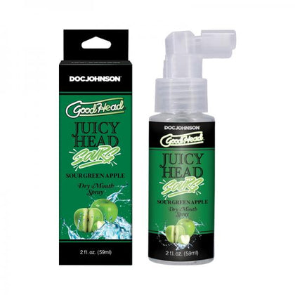 GoodHead Juicy Head Dry Mouth Spray Sour Green Apple 2oz: Oral Sex Essential - Model FreshFruit MH-201, Unisex, Enhanced Pleasure, Green