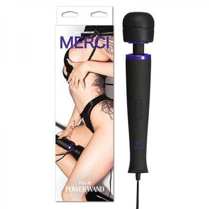 Merci Power Wand Ultra-powerful Silicone Rechargeable Wand Vibrator - Model: Black Violet. Designed for Ultimate Intimate Pleasure for All Genders.