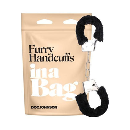 Introducing the SensaSoft™ Furry Handcuffs - Model 2021: The Ultimate Pleasure Enhancer for All Genders - Black