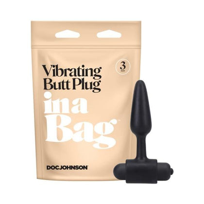 Doc Johnson 3in Black Vibrating Butt Plug - Model VBP-3 - Unisex Anal Pleasure in Luxurious Silicone