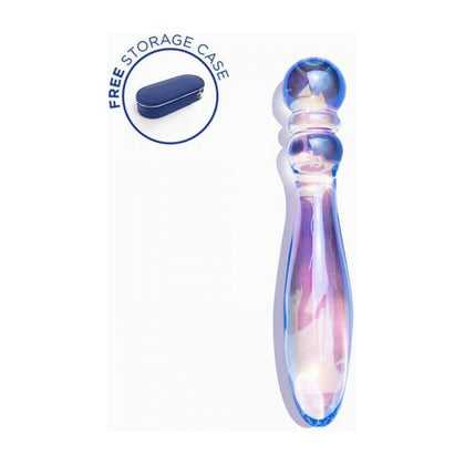 Biird Cecii Beaded Glass Dildo - Versatile Pleasure Wand for Temperature Play, Model C-137, Unisex, Full Body Stimulation, Rainbow Hue