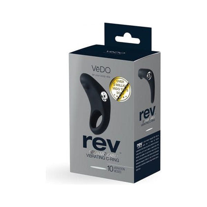 Vedo Rev Rechargeable Vibrating C-ring Black - The Ultimate Pleasure Enhancer for Couples - Adult Naughty Store