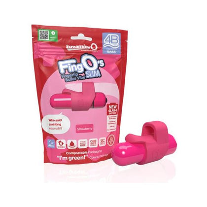 Screaming O 4B Fingo Slim Strawberry Finger Vibe - Powerful Waterproof Vibrator for Intense Pleasure