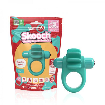 Screaming O Silicone Vibrating Cock Ring 4T Skooch Kiwi - Model: 4T Skooch, For Men, Textured Stimulation, Green