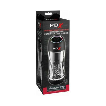 PDX Elite Viewtube Pro Intermittent Suction Masturbation Sleeve for Men - Ultimate Pleasure Experience for Enhanced Solo Sessions - Model VT-500 - Clear