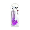 King Cock Clear With Balls 6in Purple Realistic Suction Cup Dildo for Enhanced Pleasure - Model KCC-6P - Adult Naughty Store