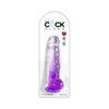 King Cock Clear With Balls 8in Purple Realistic Dildo for Enhanced Pleasure - Model KCC-8P - Adult Naughty Store