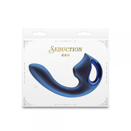 Seduction Kaia Metallic Blue Air-Pulse Clitoral and G-Spot Vibrator - Elegant Pleasure Stimulator for Women in Stunning Blue