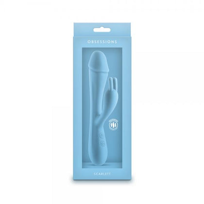 Introducing the Obsessions Scarlett Light Blue Silicone Vibrator | Model No. 444 | For Her | Clitoral Stimulation | Rechargeable