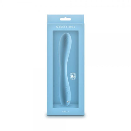 Introducing the LuxeVibe Obsessions Rhett Light Blue Silicone Vibrating Dildo - Model OSR-LB001: Unveil Ultimate Pleasure and Bliss