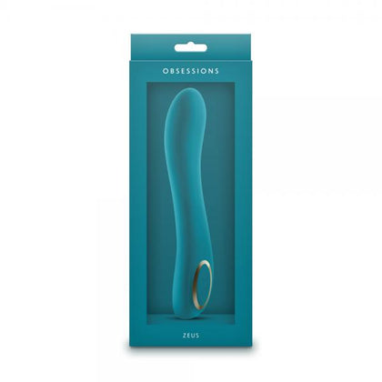 Introducing the Obsessions Zeus Dark Green Silicone Vibrator - Model ZD12 - Unisex, Dual-Stimulation, Dark Green