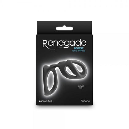Renegade Boost Black Silicone Cock Ring - Performance-Driven Pleasure for Him, Her & Them