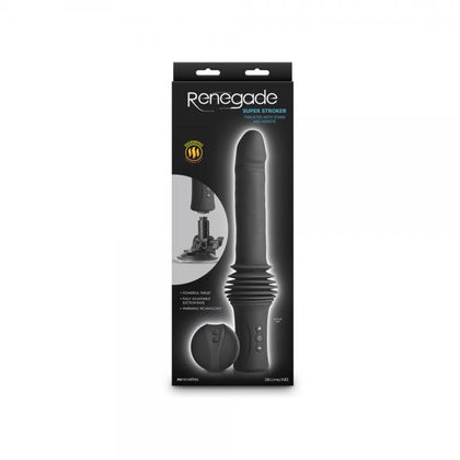 Renegade Super Stroker Black Rechargeable Vibrating Prostate Massager RS-7000X Men's P-Spot Pleasure Toy - Midnight Black
