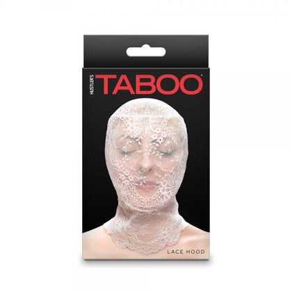 Hustler Taboo Lace Hood WH-001 Unisex Face Cover for Sensory Play in White
