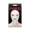 Hustler Taboo Eyes & Mouth Hood - Sensual Seduction Hood - Model XYZ100 - Unisex - Face - White