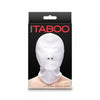 Hustler Taboo Zippered Mouth Hood - Sensation-Enhancing White Nylon Hood with Zippable Mouth Opening for Submissive Play - Adult Naughty Store