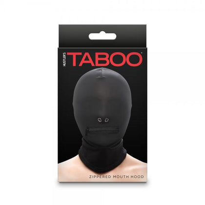 Hustler Taboo Zippered Mouth Hood - Submissive Control Toy - Model ZMH-001 - Unisex - Sensory Deprivation - Black