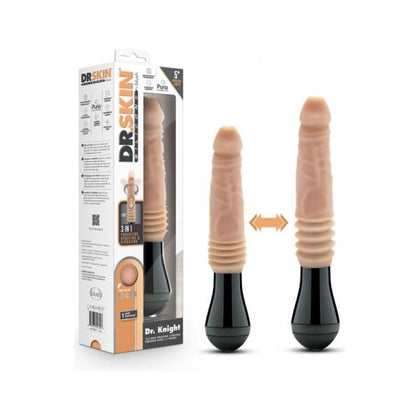 Dr. Skin Silicone Dr. Knight Thrusting Gyrating Vibrating Dildo Beige