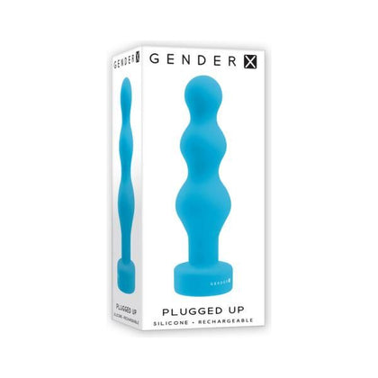 Gender X Plugged Up Rechargeable Silicone Vibrating Beaded Plug Teal - Adult Naughty Store