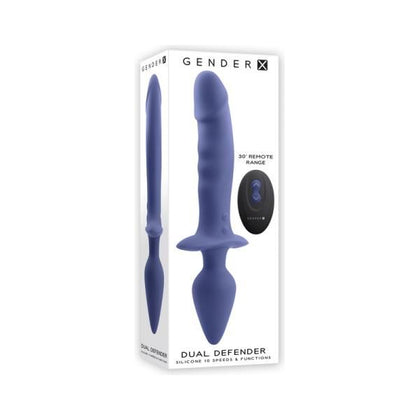 Gender X Dual Defender Rechargeable Silicone Dual End Vibrator With Remote - Purple