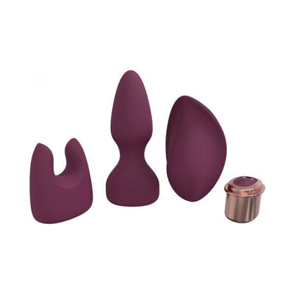 Introducing the Luxe Loveline Loveline Ultimate Kit 10 Speed Silicone Rechargeable Waterproof Stimulator Model A1 - Unisex Clitoral Vibrator - Burgundy