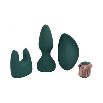 Loveline Ultimate Kit 10 Speed Silicone Rechargeable Waterproof Forest Green Loveline Intense Stimulation Kit SS-10 Unisex Clitoral Vibrator | Forest Green