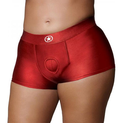 Ouch! Vibrating Strap-On Boxer Red XL/XXL: Unisex Rechargeable 10-Speed Erotic Vibrating Panty - Adult Naughty Store