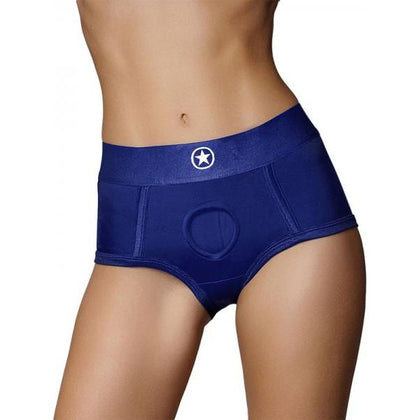 Ouch! Vibrating Strap-on Brief Xs/s for Couples, Royal Blue - Model 5269 - Unisex Strap-on Panty for Shared Pleasure