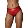 Ouch! Vibrating Strap-On Thong Model VX12M-L for Women in Red - Intimate Pleasure and Comfort - Adult Naughty Store