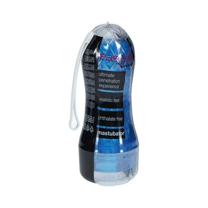 Introducing the Easy Rider Clear Rounded Case Blue Male Masturbator | Model ER-105 | Suitable for Men | Outer Pleasure | Phthalate Free